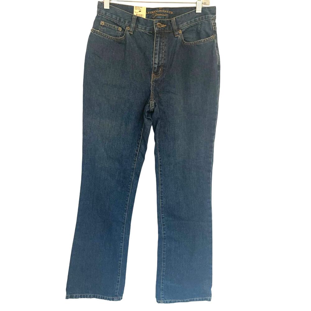 NEW Lauren Jeans Co RL Jeans Premium 4 Reg Blue Lyn Bootcut Denim Medium Wash